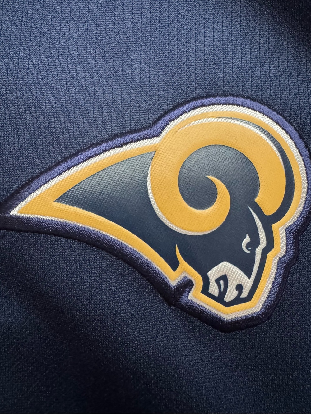 Nike Onfield Apparel Dri Fit LA Rams Polo Shirt Men’s Size XL NFL Logo Rams Zip